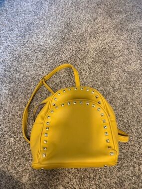 Yellow Studded Mini Backpack - Women Bags